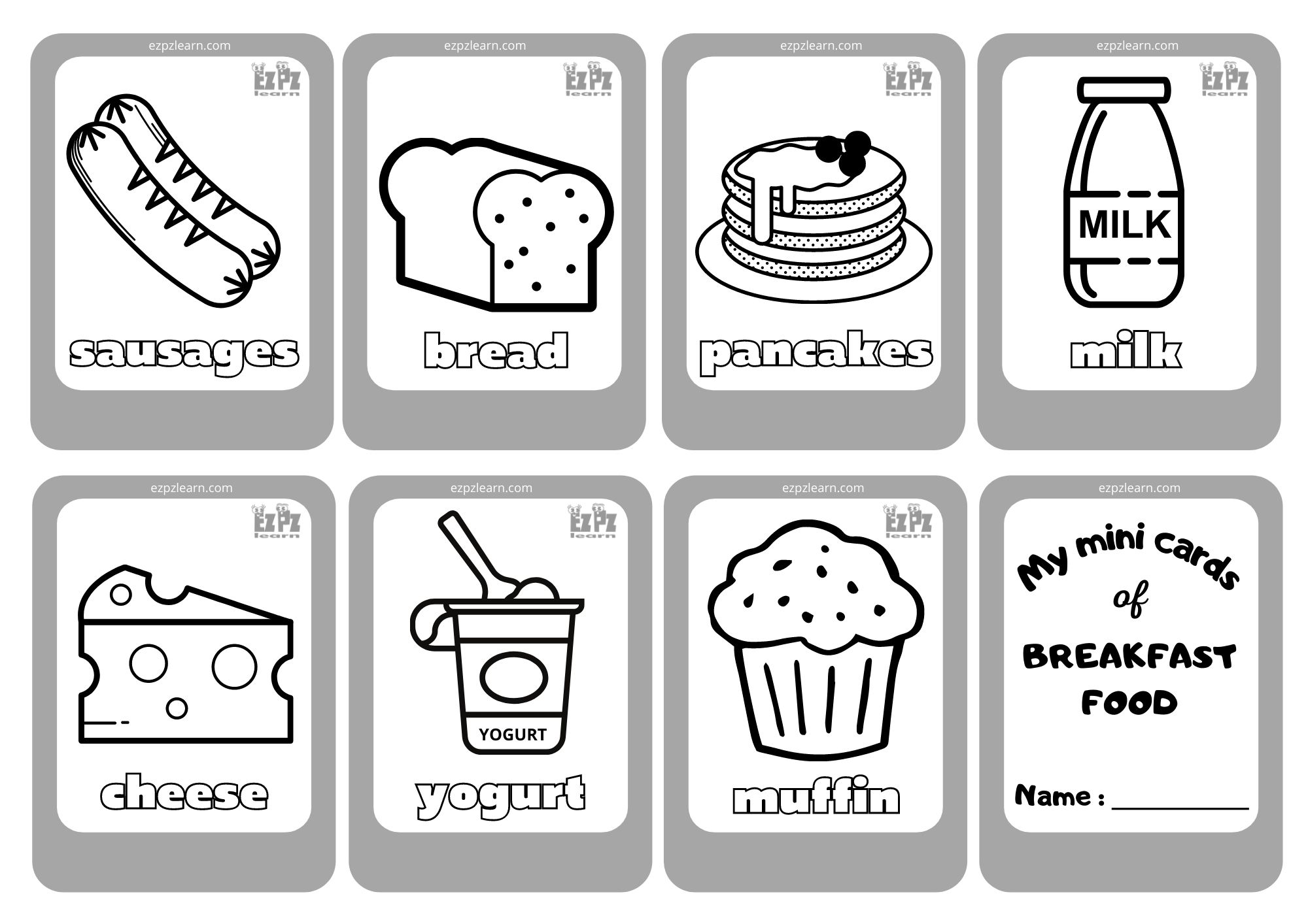 Breakfast Coloring Pages Printable